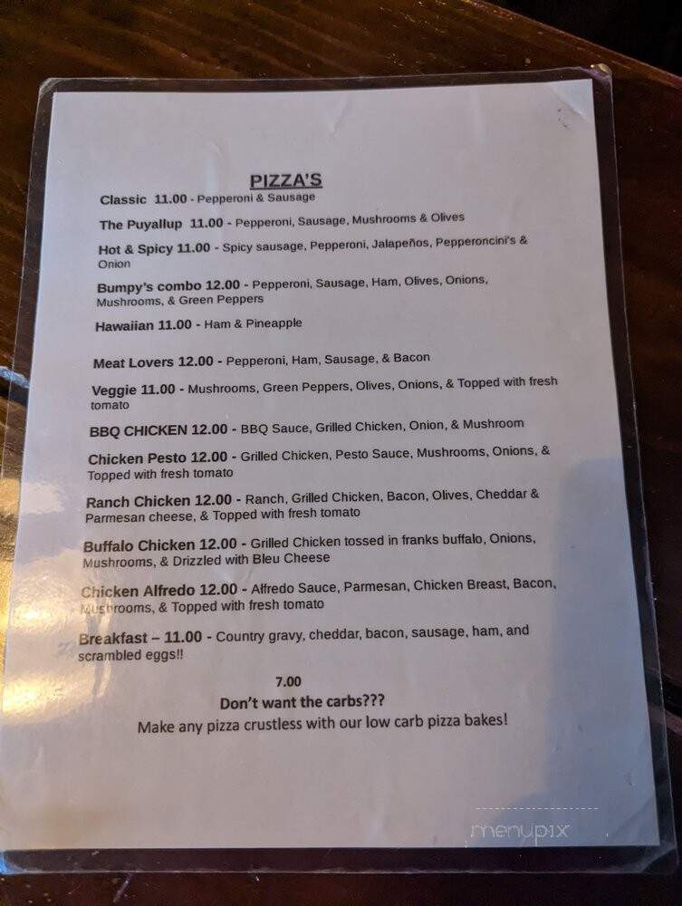 Bumpy's - Puyallup, WA menu_pic