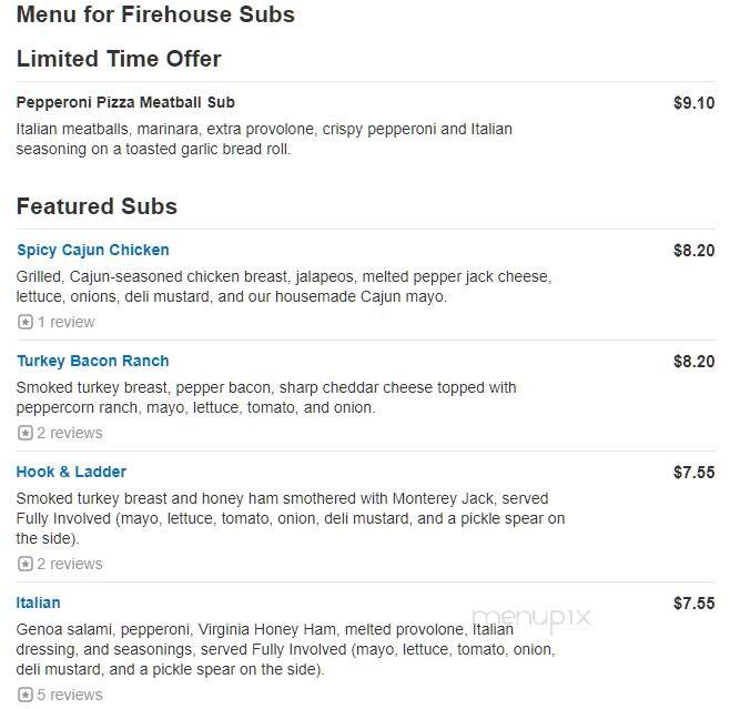Firehouse Subs - New Port Richey, FL menu_pic