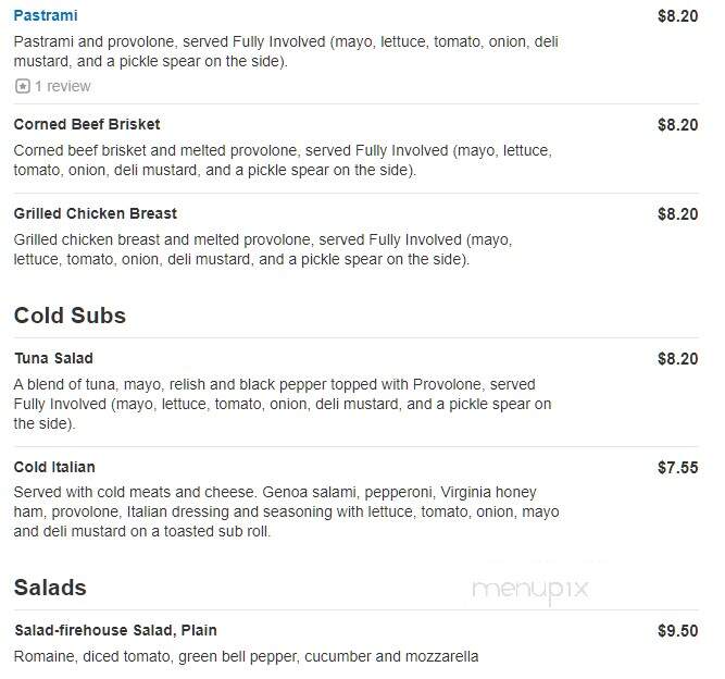 Firehouse Subs - New Port Richey, FL menu_pic