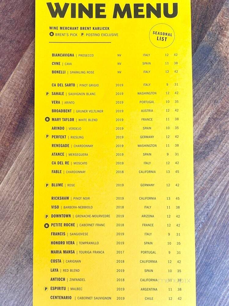 Postino Central - Phoenix, AZ menu_pic