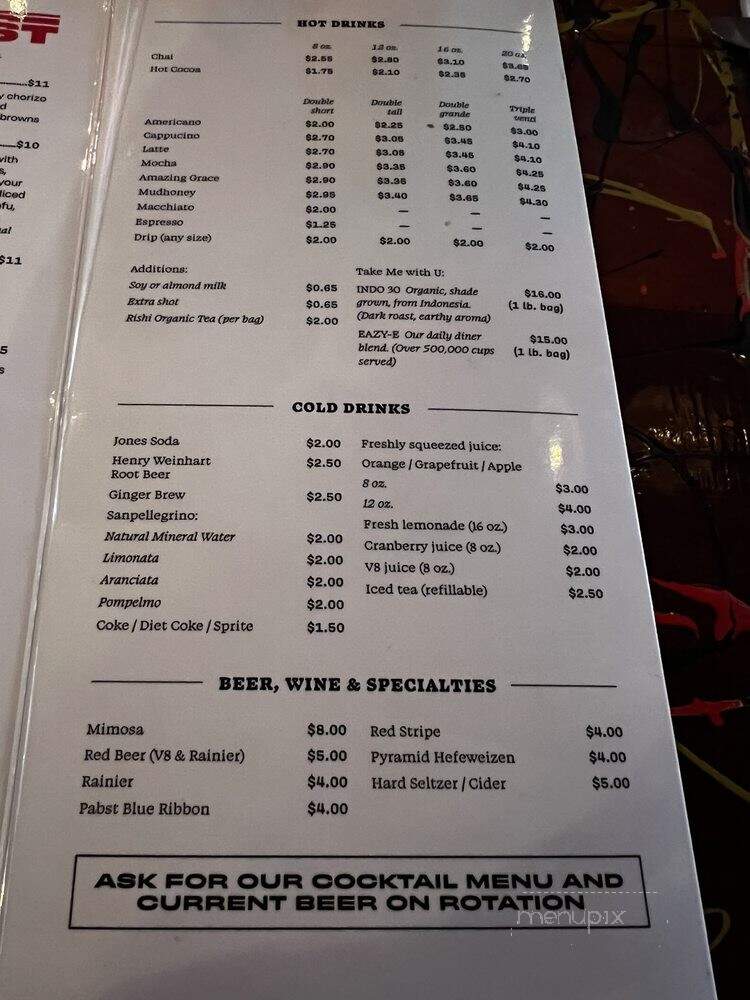 Easy Street Records and Cafe - Seattle, WA menu_pic