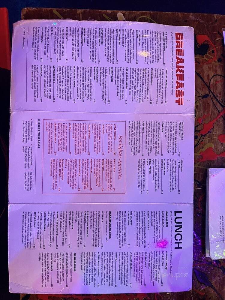 Easy Street Records and Cafe - Seattle, WA menu_pic