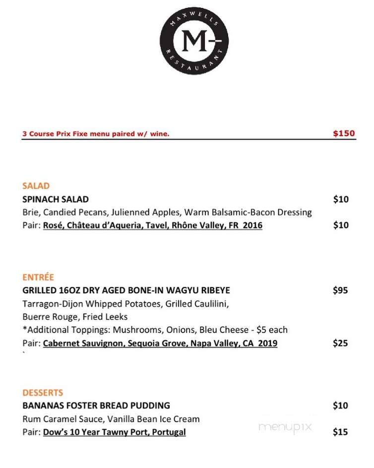 WF Maxwell's - West Fargo, ND menu_pic