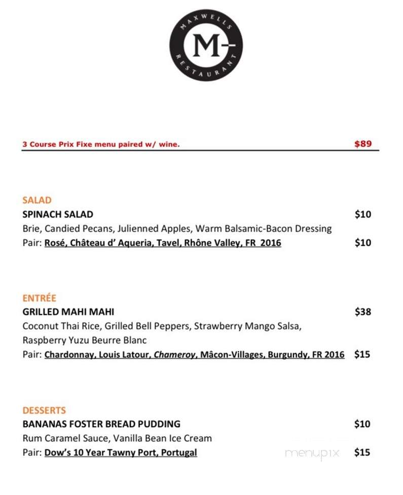 WF Maxwell's - West Fargo, ND menu_pic