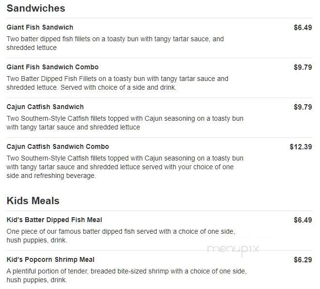 Captain D's Seafood - Lenoir City, TN menu_pic