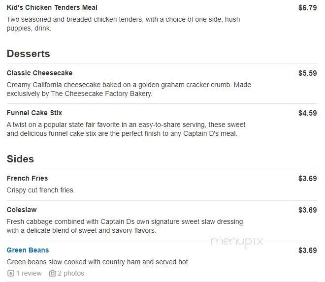 Captain D's Seafood - Lenoir City, TN menu_pic
