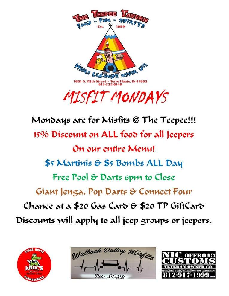 Teepee Tavern - Terre Haute, IN menu_pic