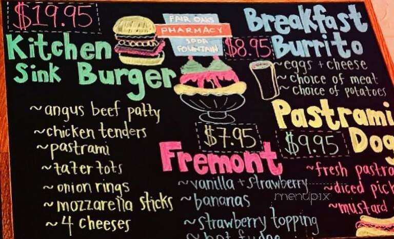 Fair Oaks Pharmacy and Soda Fountain - South Pasadena, CA menu_pic