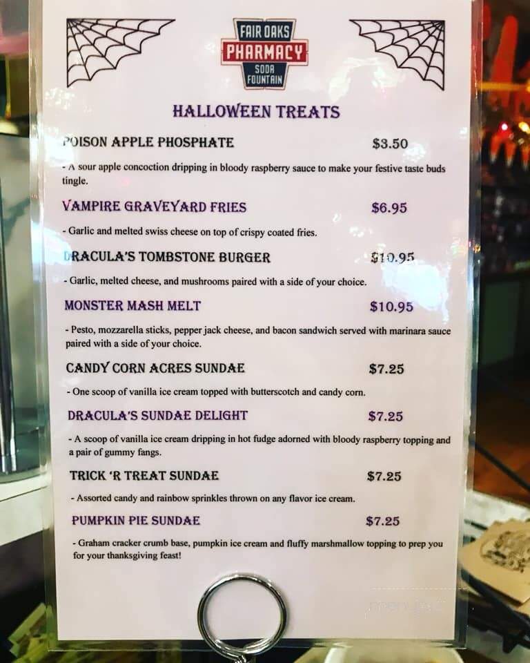 Fair Oaks Pharmacy and Soda Fountain - South Pasadena, CA menu_pic