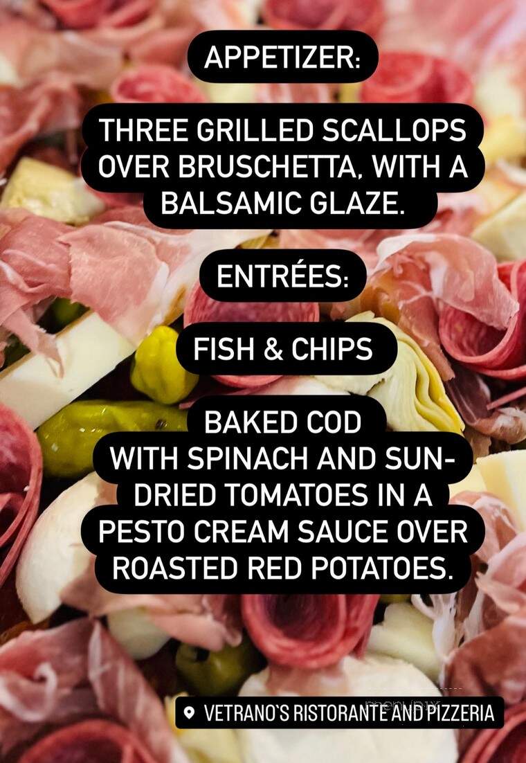 Vetrano's - Westerly, RI menu_pic