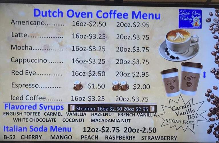 Dutch Oven Bakery - Hagerstown, IN menu_pic