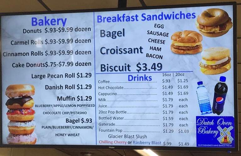 Dutch Oven Bakery - Hagerstown, IN menu_pic