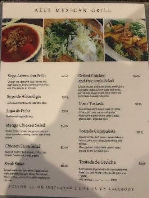 Azul Mexican Grill - Visalia, CA menu_pic