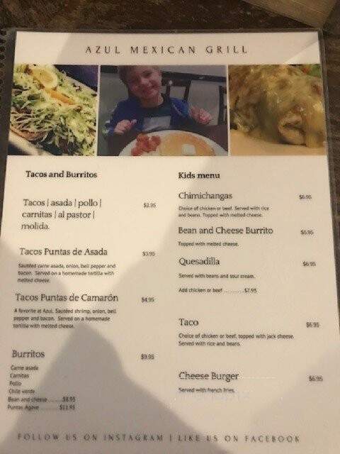 Azul Mexican Grill - Visalia, CA menu_pic