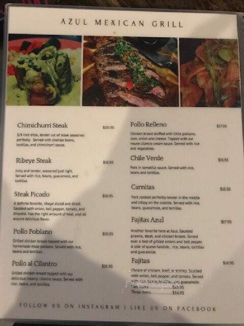 Azul Mexican Grill - Visalia, CA menu_pic