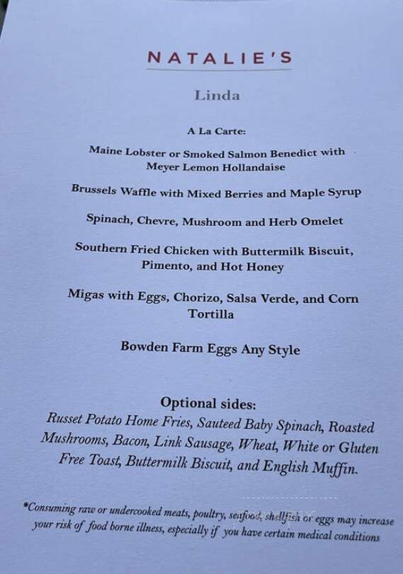 Natalie's - Camden, ME menu_pic