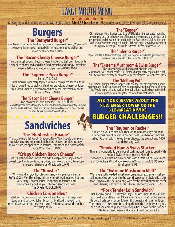 Gronks Grill & Bar - Superior, WI menu_pic