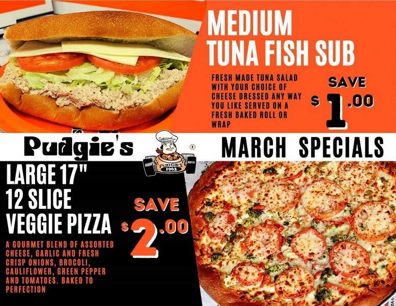 Pudgie's Pizza Pasta & Subs - Binghamton, NY menu_pic