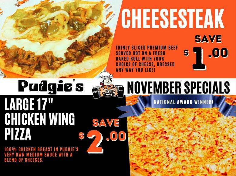 Pudgie's Pizza Pasta & Subs - Binghamton, NY menu_pic