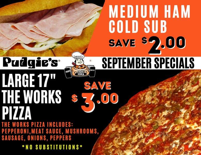 Pudgie's Pizza Pasta & Subs - Binghamton, NY menu_pic