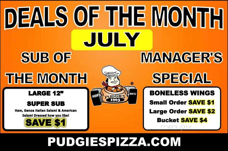 Pudgie's Pizza Pasta & Subs - Binghamton, NY menu_pic