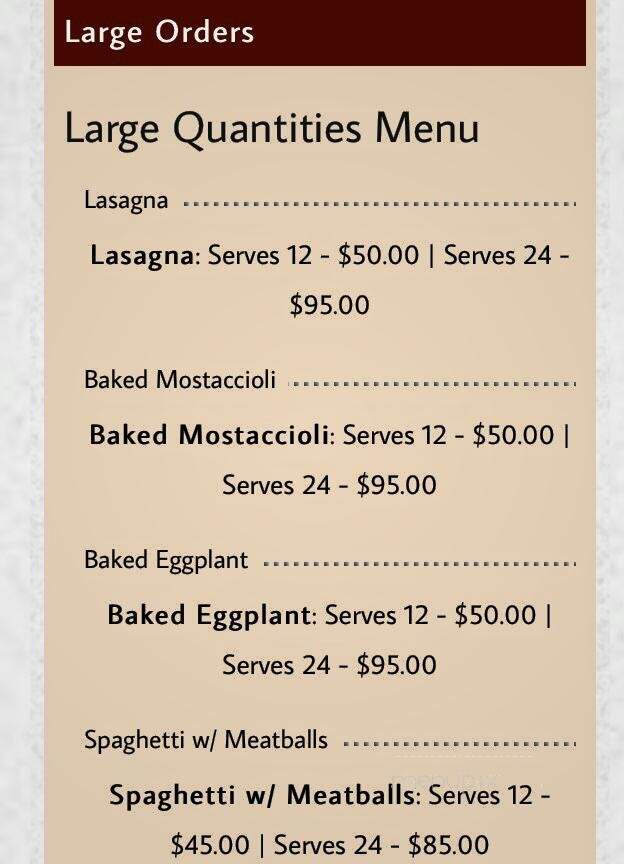 Scarantino's Italian Inn - Glendale, CA menu_pic