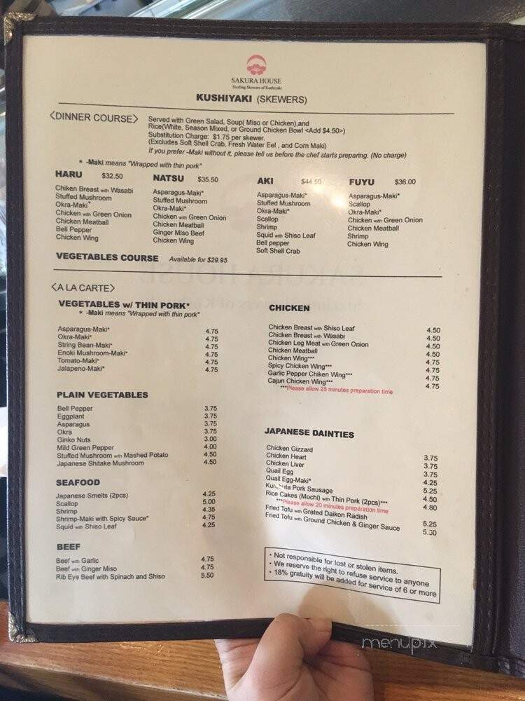 Sakura House - Los Angeles, CA menu_pic