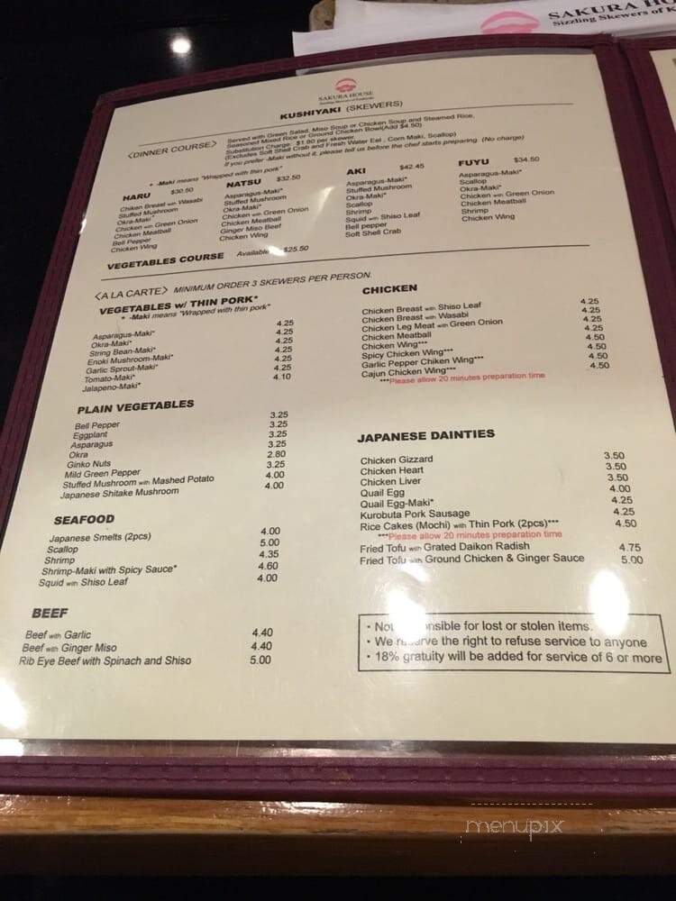 Sakura House - Los Angeles, CA menu_pic