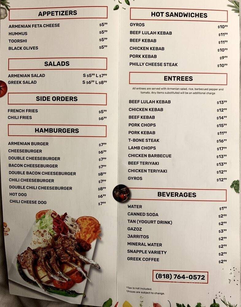 Tasty Burgers - North Hollywood, CA menu_pic
