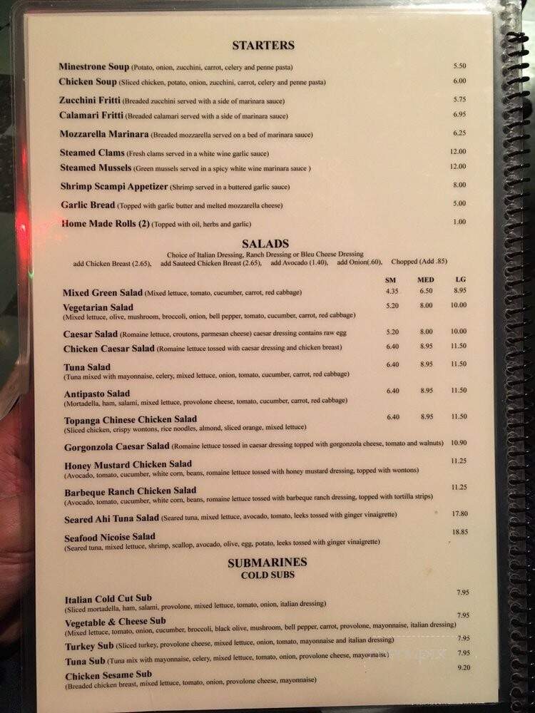 Topanga Pizza - Woodland Hills, CA menu_pic