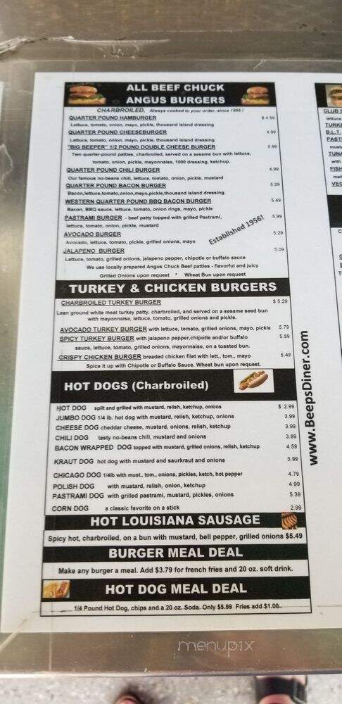 Beeps Fast Food - Van Nuys, CA menu_pic