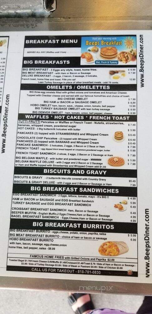 Beeps Fast Food - Van Nuys, CA menu_pic