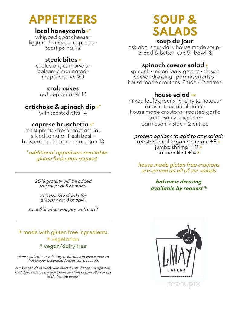 L. May Eatery - Dubuque, IA menu_pic