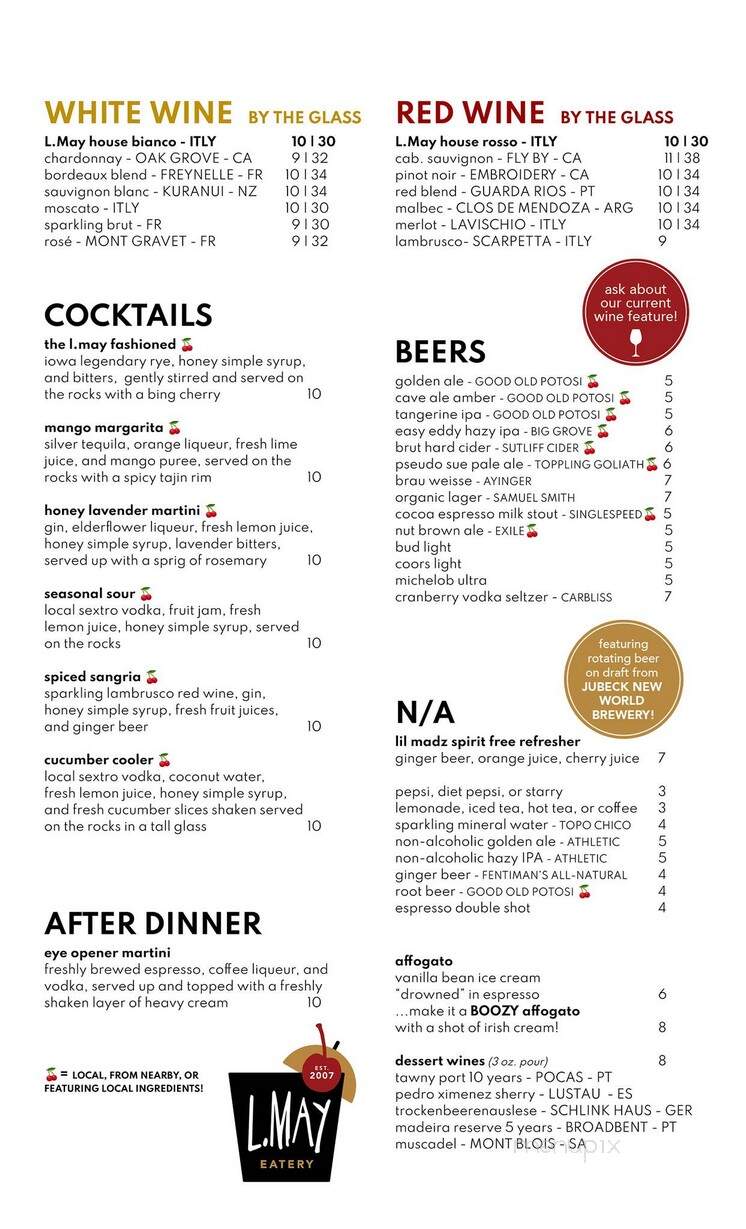 L. May Eatery - Dubuque, IA menu_pic