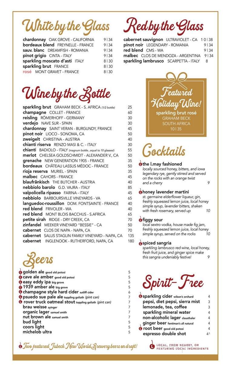 L. May Eatery - Dubuque, IA menu_pic