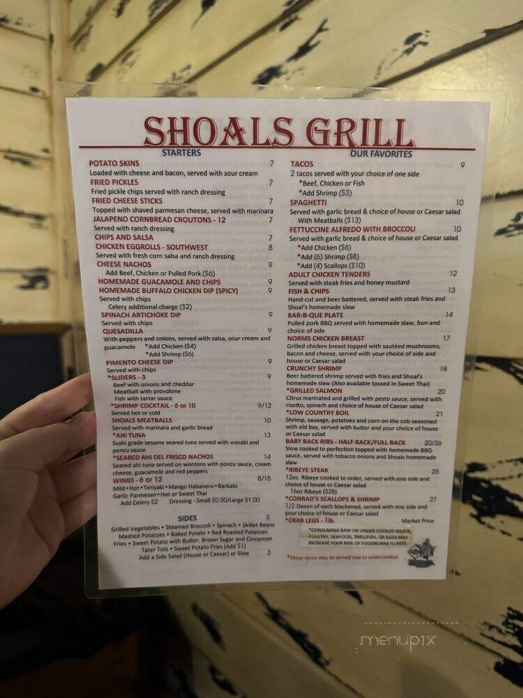 Shoals Saloon and Grille - Mooresville, NC menu_pic