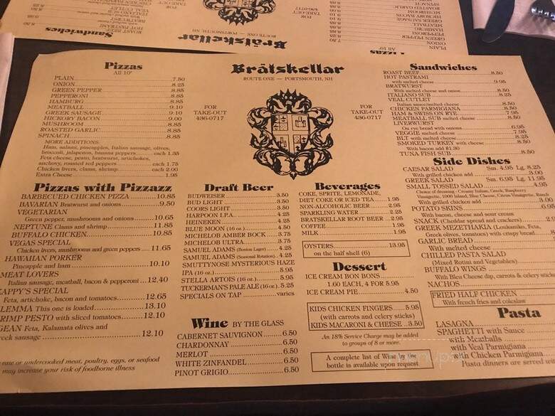 Bratskellar - Portsmouth, NH menu_pic
