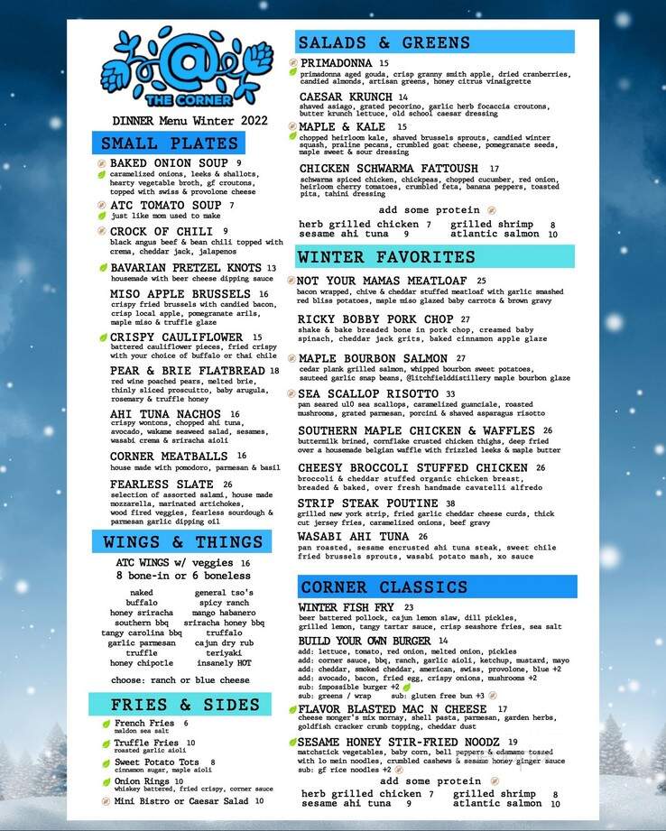 @ the Corner - Litchfield, CT menu_pic