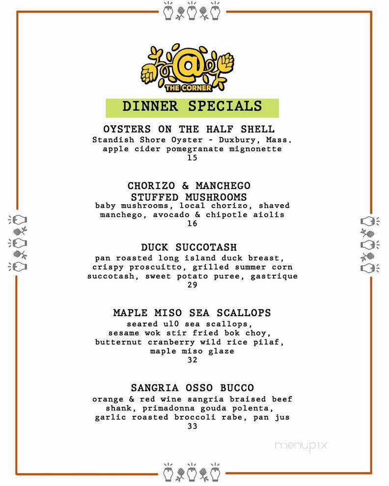 @ the Corner - Litchfield, CT menu_pic