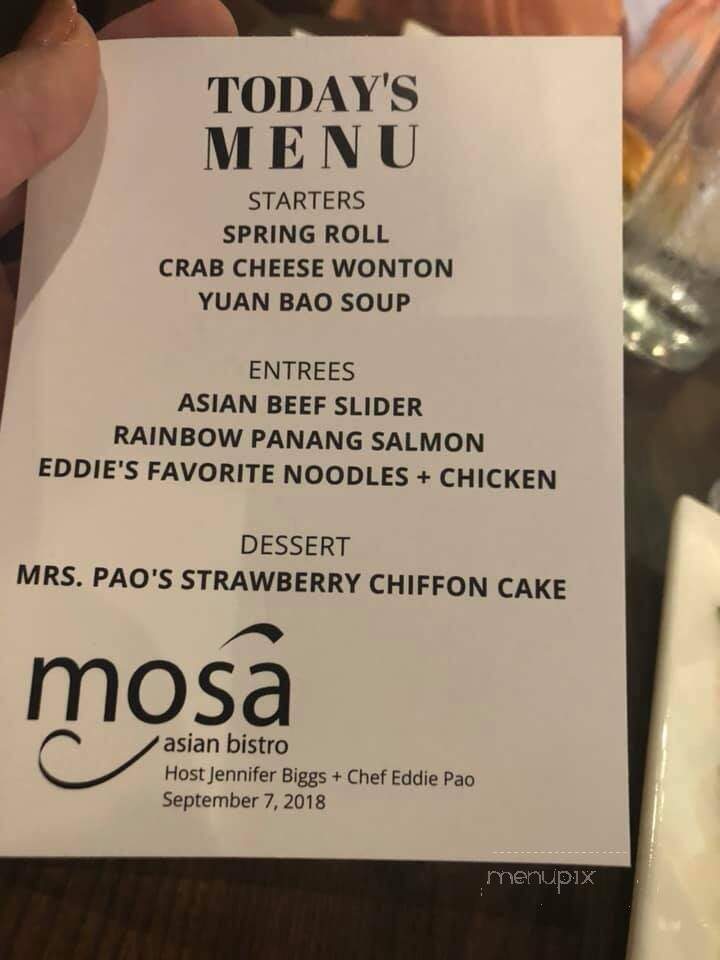 Mosa Asian Bistro - Memphis, TN menu_pic