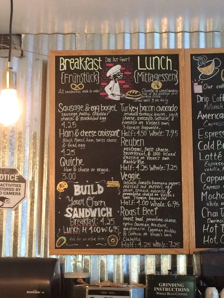 Vosen's Bread Paradise - Salt Lake City, UT menu_pic