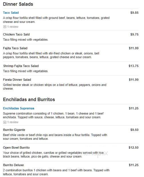 Fiesta Mexico - York, PA menu_pic