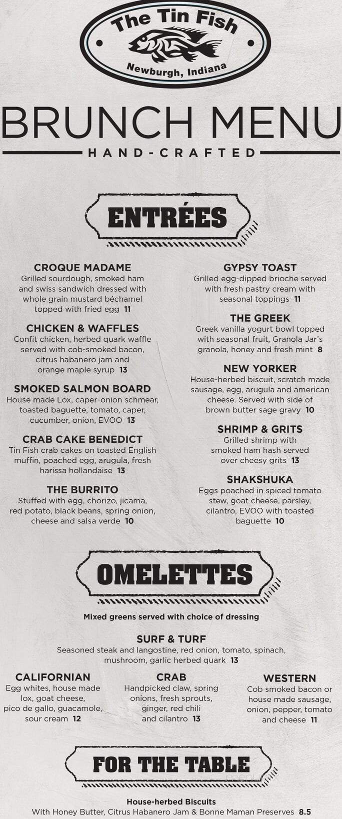 Tin Fish - Newburgh, IN menu_pic
