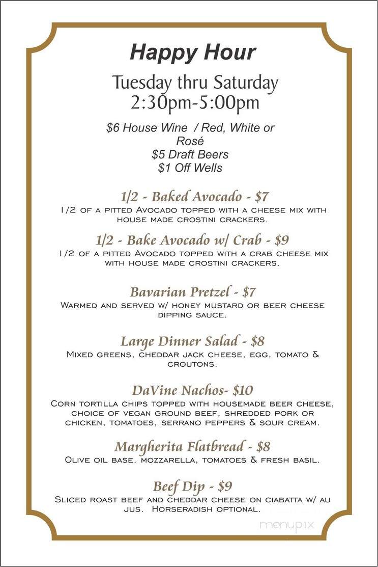 DaVine - Maple Valley, WA menu_pic