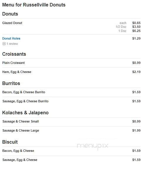 Russellville Donuts - Russellville, KY menu_pic