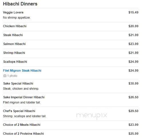 Sake Japanese House - Mebane, NC menu_pic