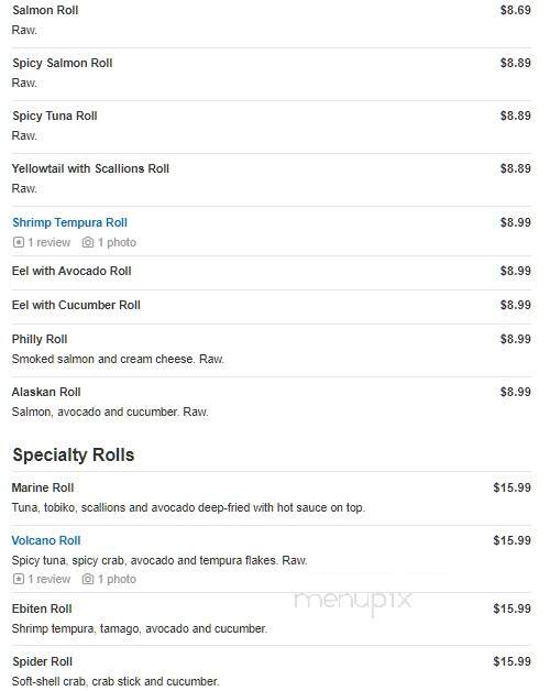 Sake Japanese House - Mebane, NC menu_pic