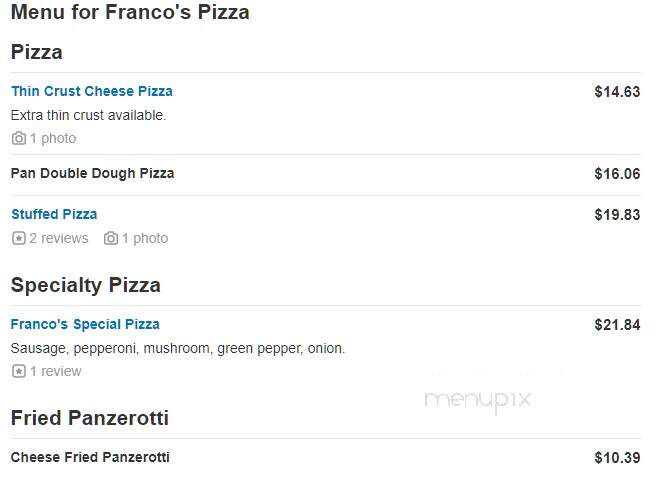Franco's Pizza - Plainfield, IL