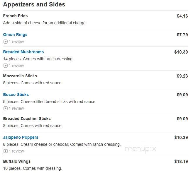 Franco's Pizza - Plainfield, IL menu_pic