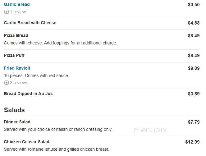 Franco's Pizza - Plainfield, IL menu_pic